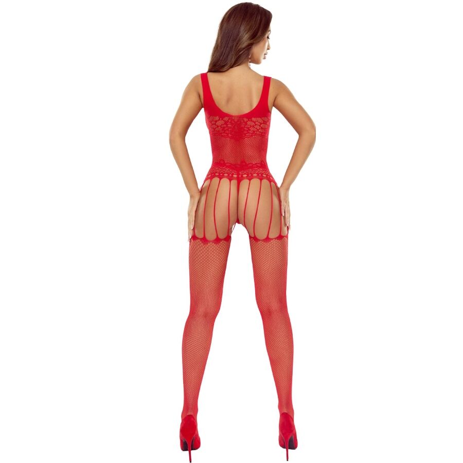 PASSION - BS119 RED FLORAL BODYSUIT