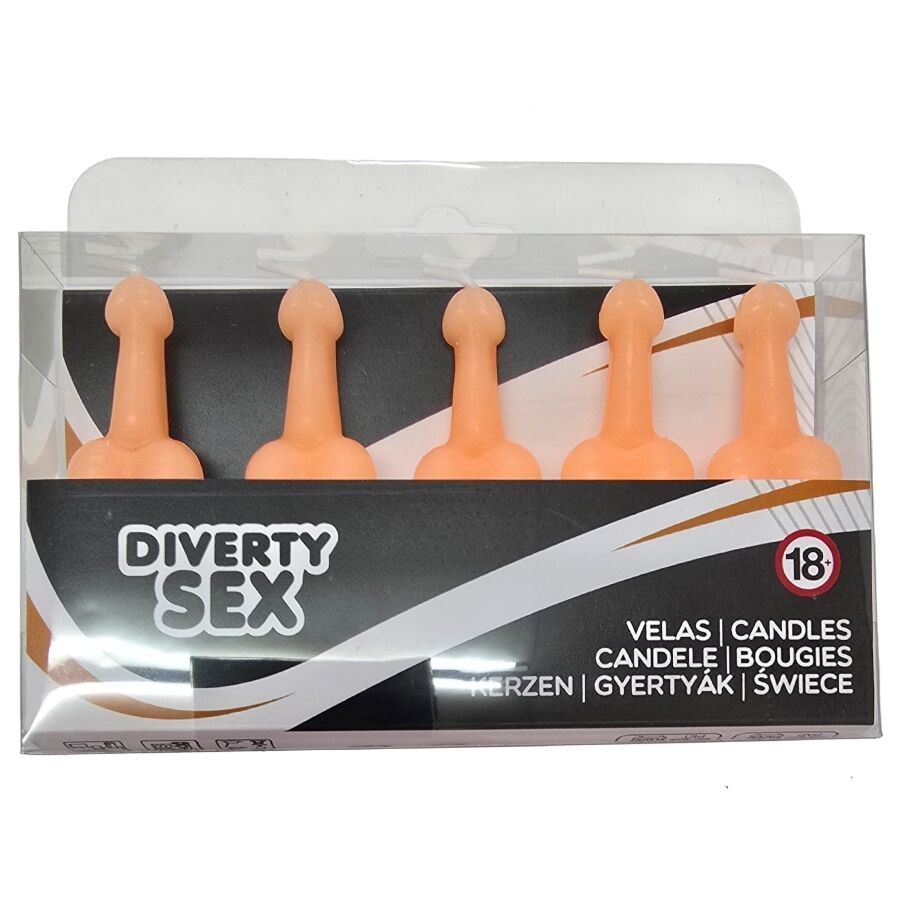 DIABLO PICANTE - BOX OF 5 PENIS-SHAPED CANDLES