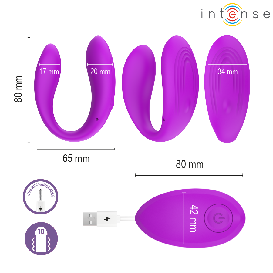 INTENSE - NORA PURPLE VIBRATING CLAMP STIMULATOR