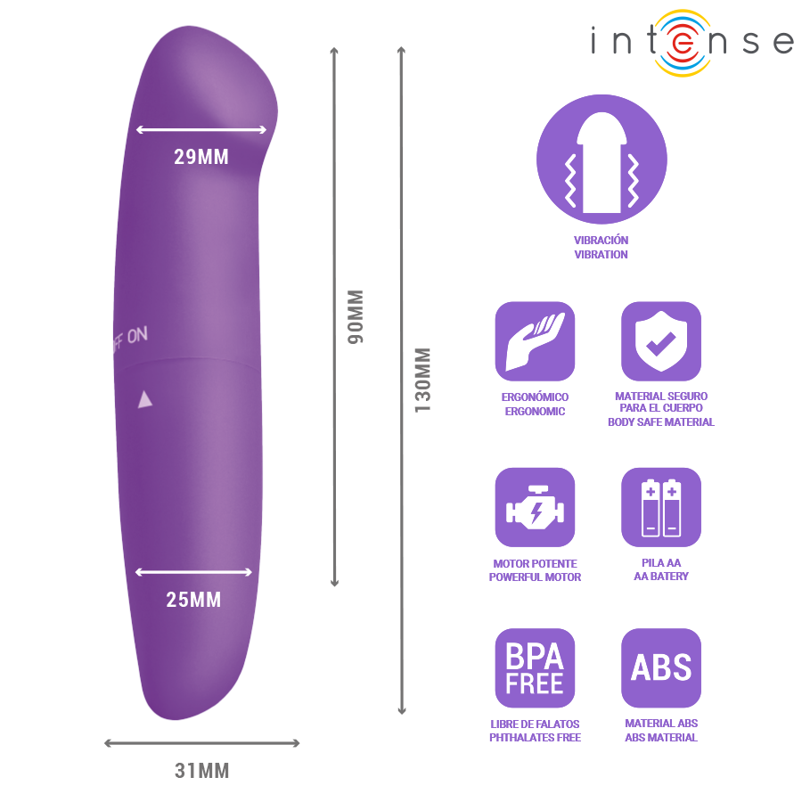INTENSE - PHIL VIBRATOR G-SPOT PURPLE 13 CM