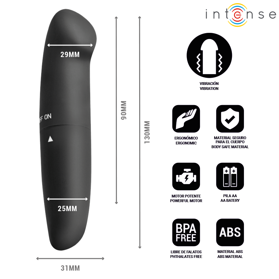 INTENSE - PHIL HEADREST VIBRATOR L BLACK 13 CM