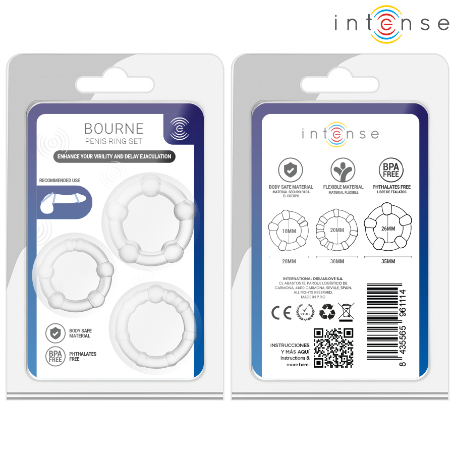 INTENSE - BOURNE 3 PENIS RINGS SET