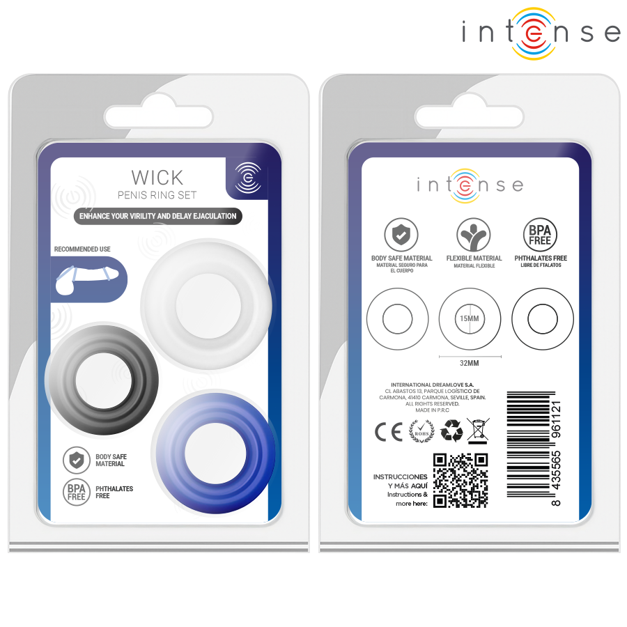 INTENSE - SET OF 3 ASSORTED COLOR COCK RINGS