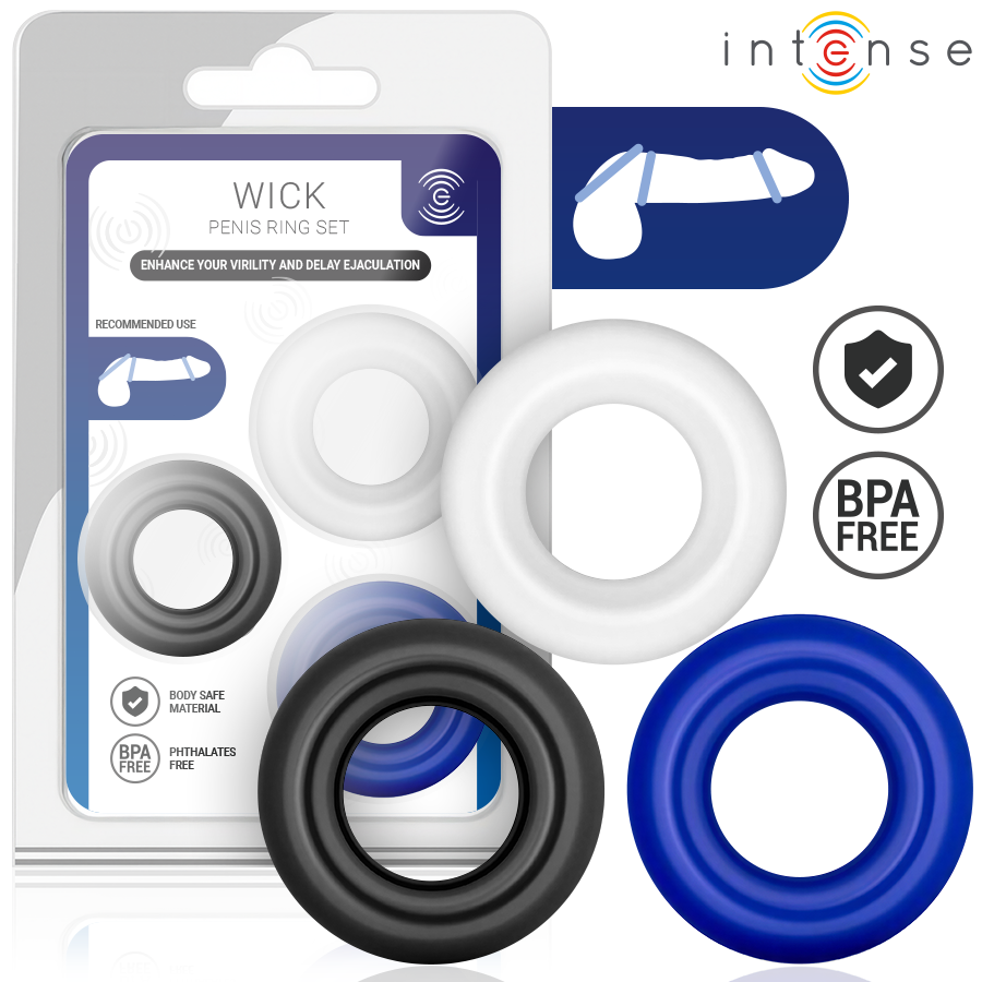 INTENSE - SET OF 3 ASSORTED COLOR COCK RINGS