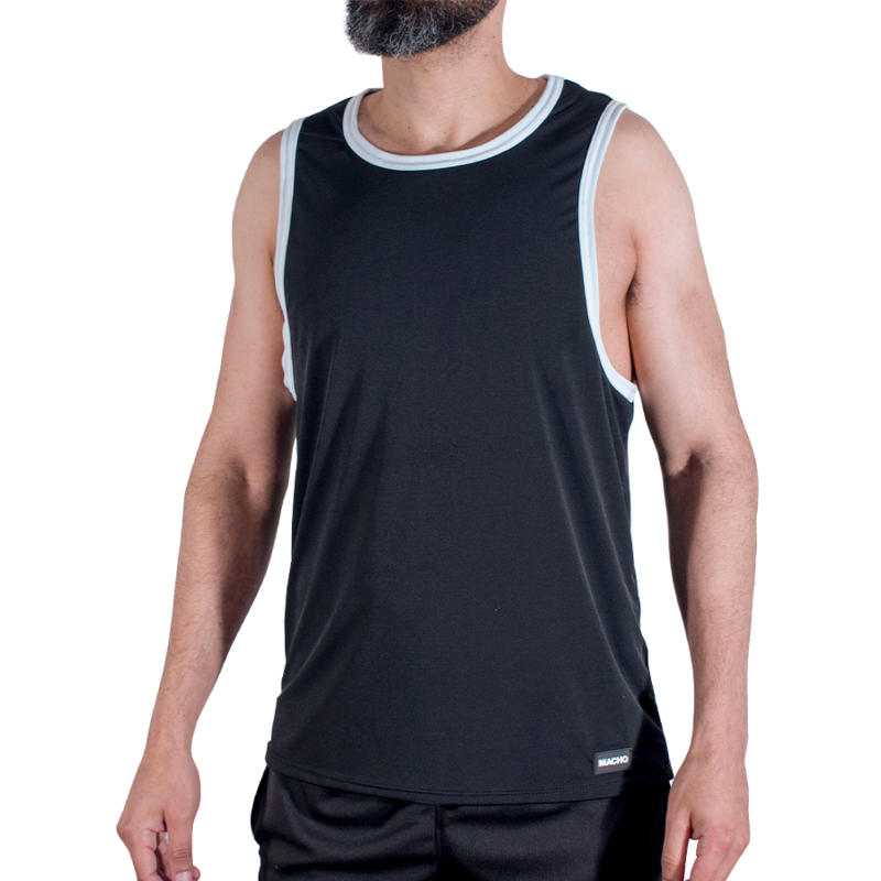 MACHO - CMV004 BLACK SPORTS T-SHIRT SIZE S/M