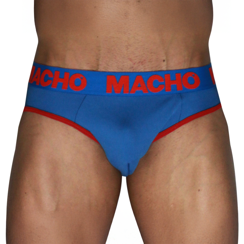 MACHO - MCH005 CLASSIC BRIEF BLUE + RED XL
