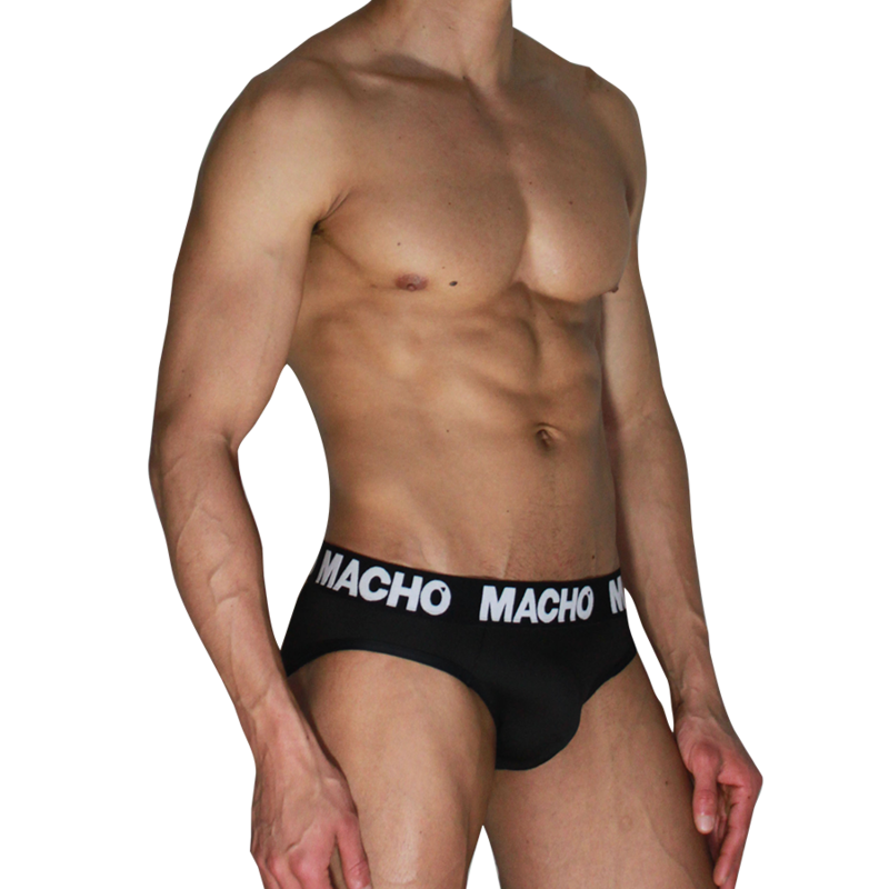 MACHO - MCH007 CLASSIC BLACK BRIEF + BLACK L