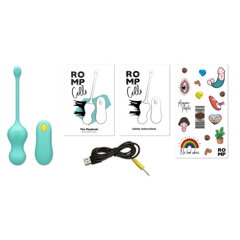 ROMP - MULTIFUNCTION VIBRANT CELLO TURQUOISE WITH REMOTE CONTROL