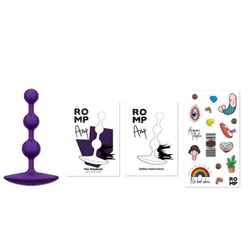 ROMP - AMP VIOLET FLEXIBLE SILICONE ANAL BEADS 12.5 CM