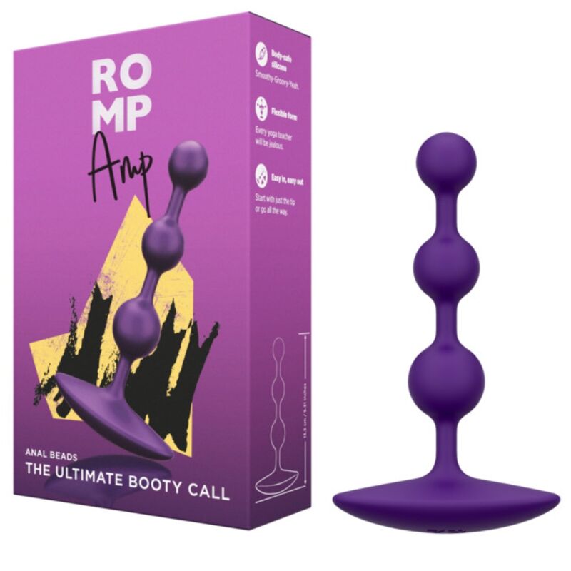 ROMP - AMP VIOLET FLEXIBLE SILICONE ANAL BEADS 12.5 CM