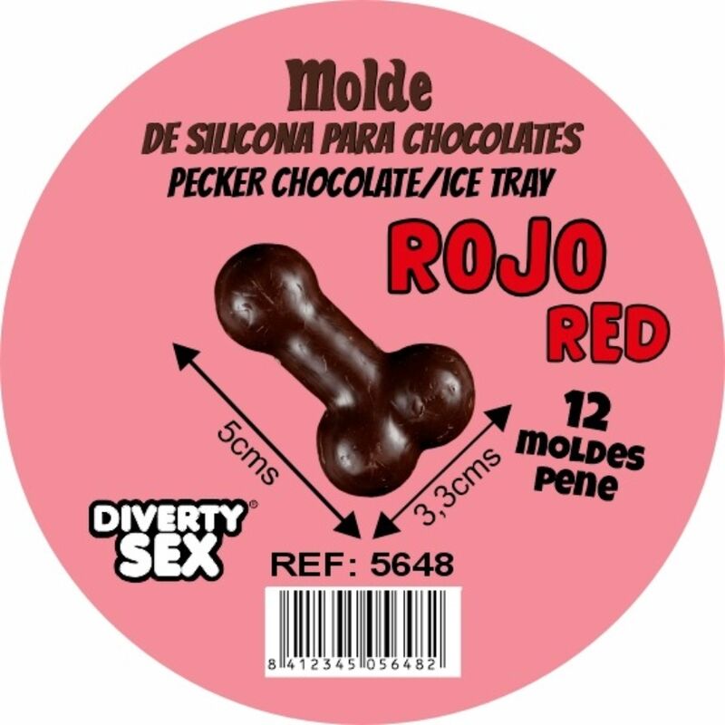 DIABLO PICANTE - CHOCOLATE MOLD WITH 12 RED HANGING SILICONE PENISES