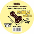 DIABLO PICANTE - CHOCOLATE MOLD WITH 12 HANGING VANILLA SILICONE PENISES