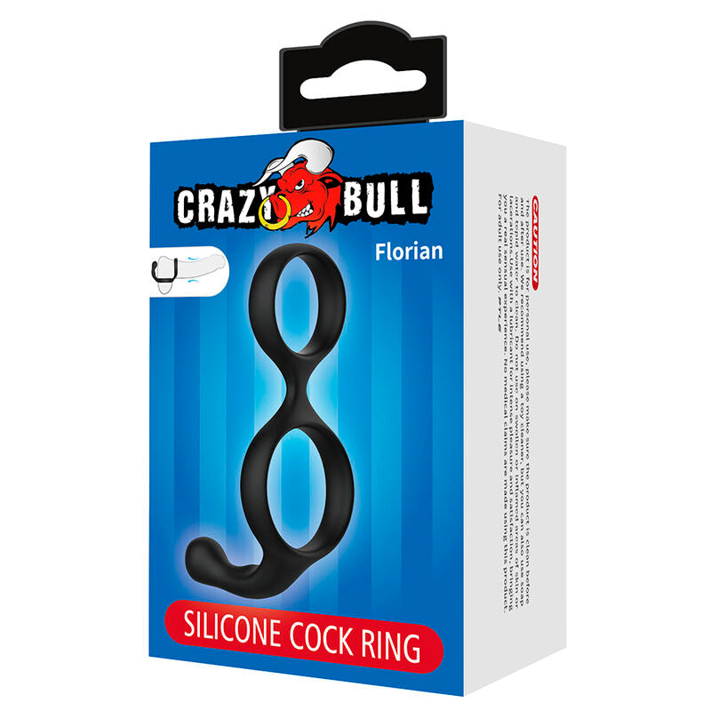 CRAZY BULL - FLORIAN DOUBLE PENIS AND TESTICLE RING BLACK