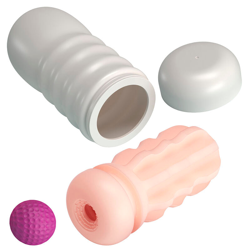 PRETTY LOVE - SMOOTH VAGINAL MASTURBATOR WITH SUCTION CUP AND INTERNAL TEXTURES