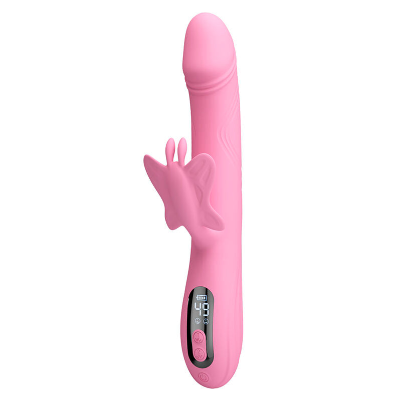 PRETTY LOVE - BELLA RABBIT VIBRATOR WITH BUTTERFLY STIMULATION AND PINK LED