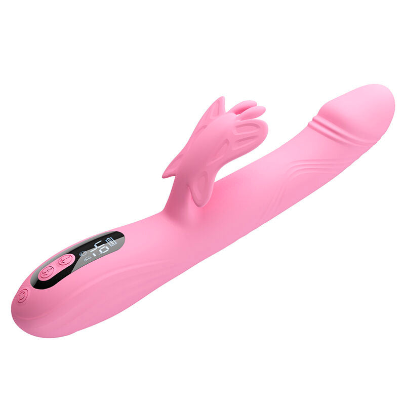 PRETTY LOVE - BELLA RABBIT VIBRATOR WITH BUTTERFLY STIMULATION AND PINK LED