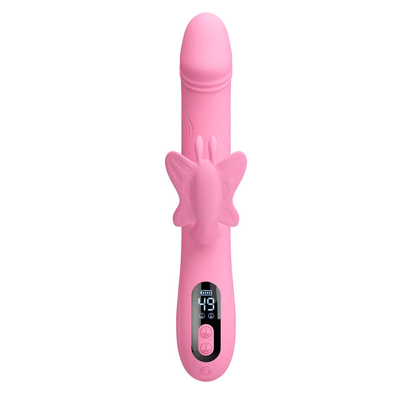 PRETTY LOVE - BELLA RABBIT VIBRATOR WITH BUTTERFLY STIMULATION AND PINK LED