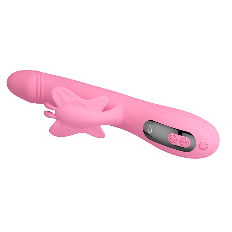 PRETTY LOVE - BELLA RABBIT VIBRATOR WITH BUTTERFLY STIMULATION AND PINK LED