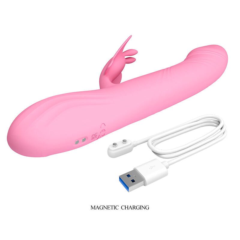 PRETTY LOVE - BELLA RABBIT VIBRATOR WITH BUTTERFLY STIMULATION AND PINK LED