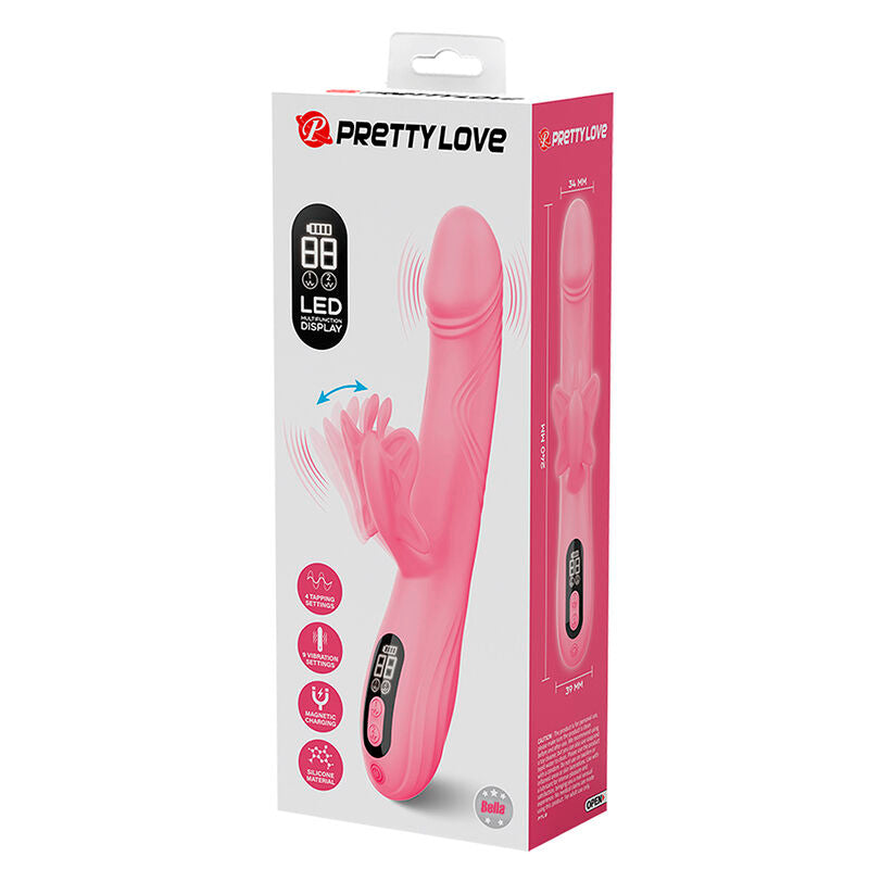 PRETTY LOVE - BELLA RABBIT VIBRATOR WITH BUTTERFLY STIMULATION AND PINK LED