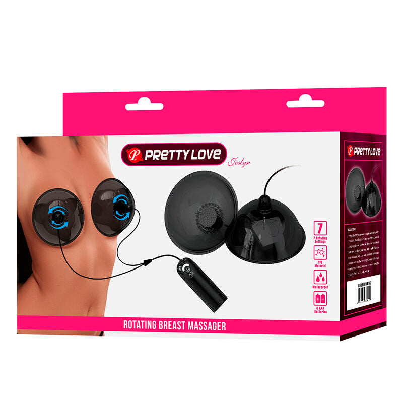 PRETTY LOVE - BLACK ROTATING SUCTION NIPPLE STIMULATOR