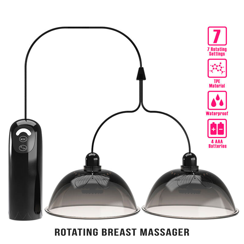 PRETTY LOVE - BLACK ROTATING SUCTION NIPPLE STIMULATOR