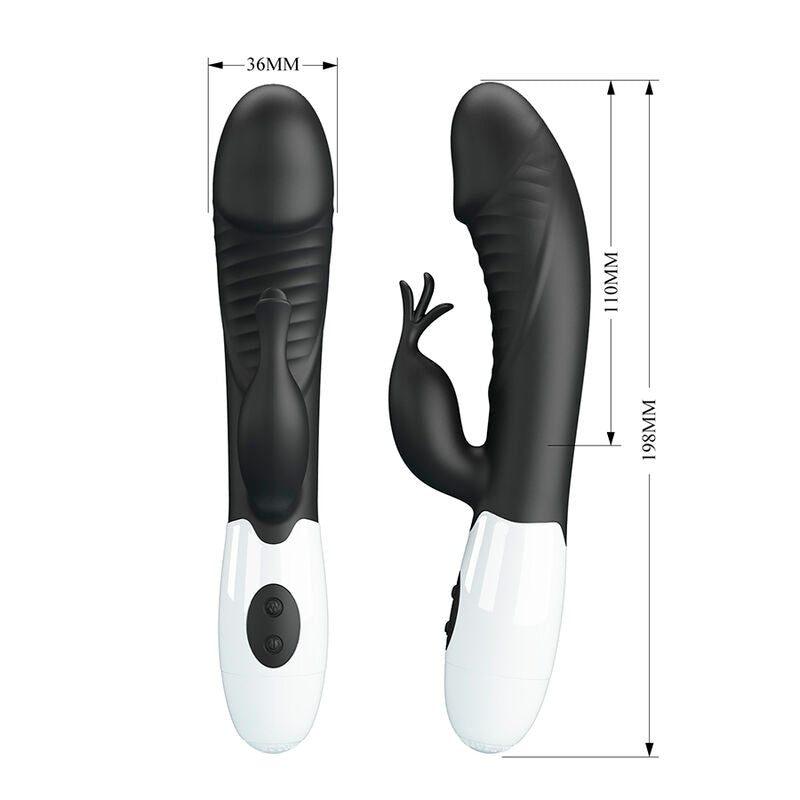 PRETTY LOVE - ROGUE MUSE 30-FUNCTION RABBIT VIBRATOR BLACK