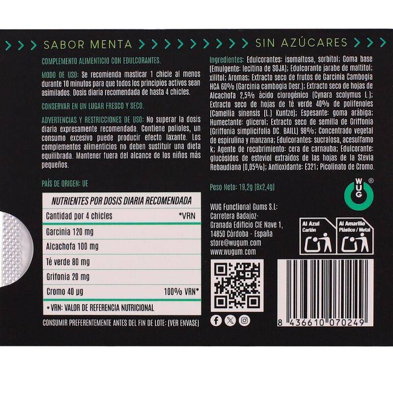 WUG Diet - Appetite control and snack reduction - Blister pack of 8 units