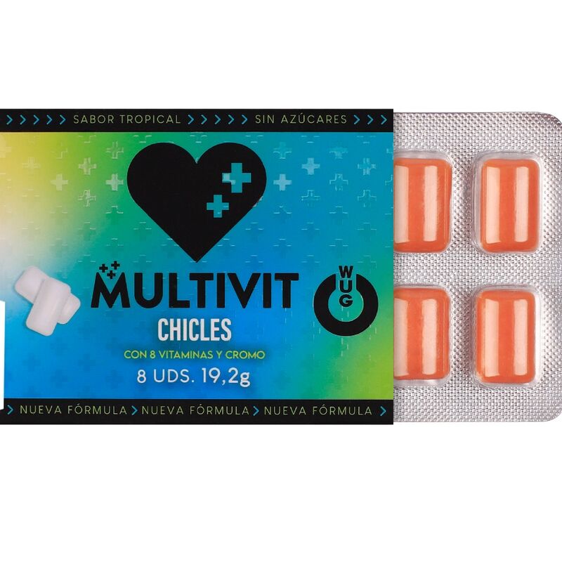 WUG Multivit - The functional chewing gum that strengthens your immune defenses daily. 8-unit pack