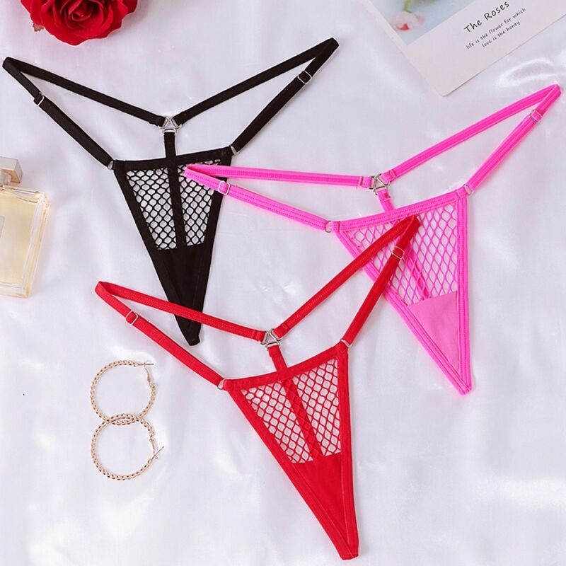 CHILIROSE - CR 4856 RED FISHNET MICRO STRING S/M