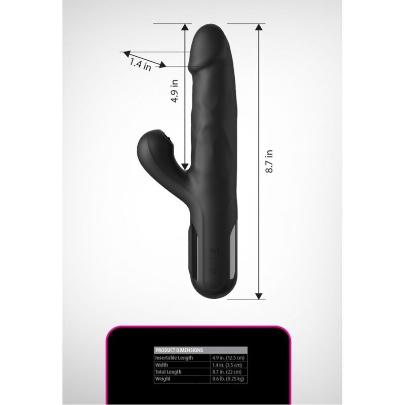 FETISH FANTASY SERIES - SONIX BLACK SILICONE RABBIT VIBRATOR