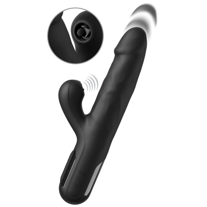 FETISH FANTASY SERIES - SONIX BLACK SILICONE RABBIT VIBRATOR