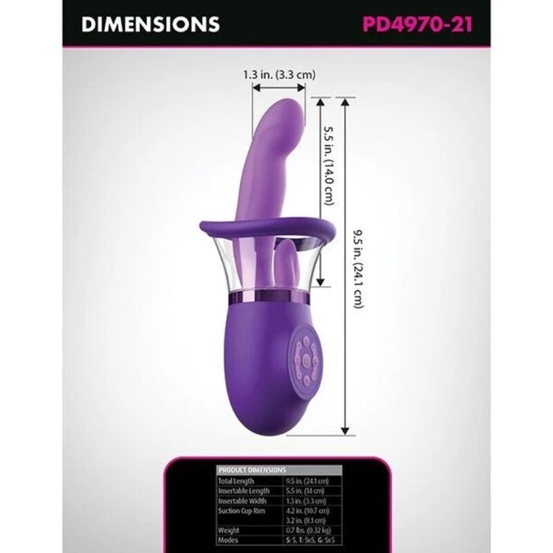 FANTASY FOR HER - RABBIT VIBRATOR PRO PLUS ULTIMATE PLEASURE PURPLE 8 INCHES