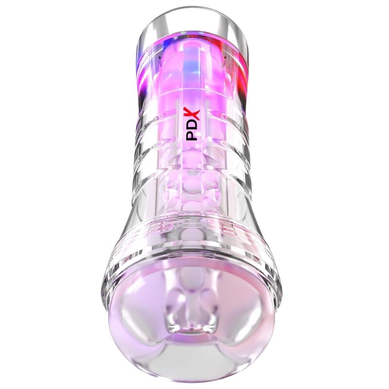 PDX ELITE - VIEWTUBE XXL TRANSPARENT LED STROKER 27.3 CM