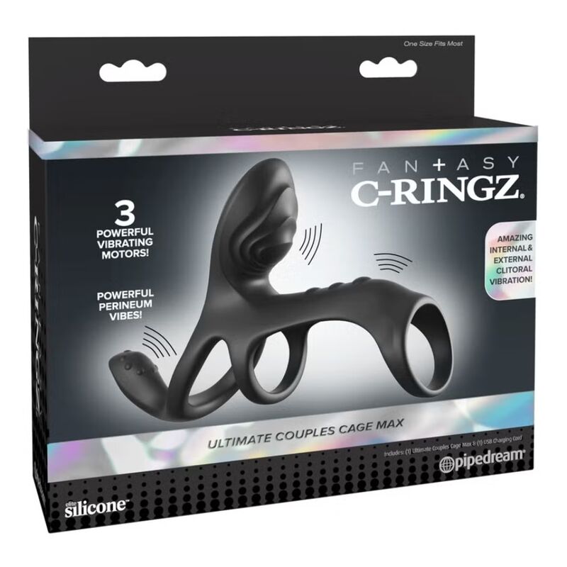 FANTASY C-RINGZ - VIBRATING PENIS RING MAX ULTIMATE COUPLES CAGE 19.5 CM