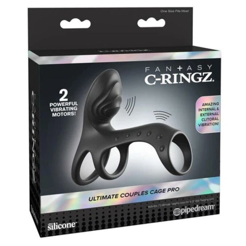 FANTASY C-RINGZ - ULTIMATE COUPLES CAGE PRO 19.5 CM VIBRATING COCK RING