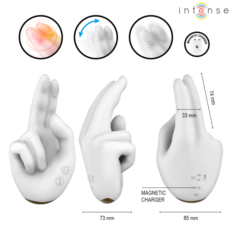 INTENSE - JIMMY MULTIFUNCTION HAND-SHAPED STIMULATOR WITH VIBRATION AND HEAT