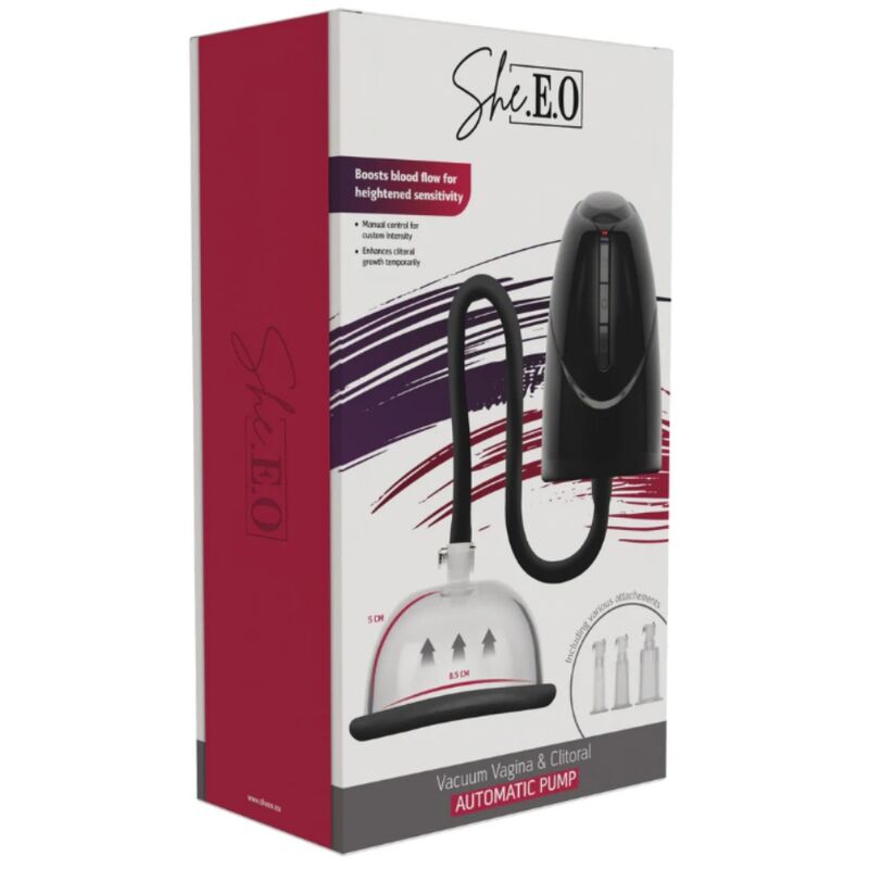 SHE.E.O - AUTOMATIC VAGINA AND CLITORIS VACUUM PUMP BLACK