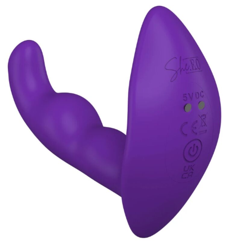 SHE.E.O - ROTATING VIBRATING ANAL STIMULATOR WITH REMOTE CONTROL PURPLE