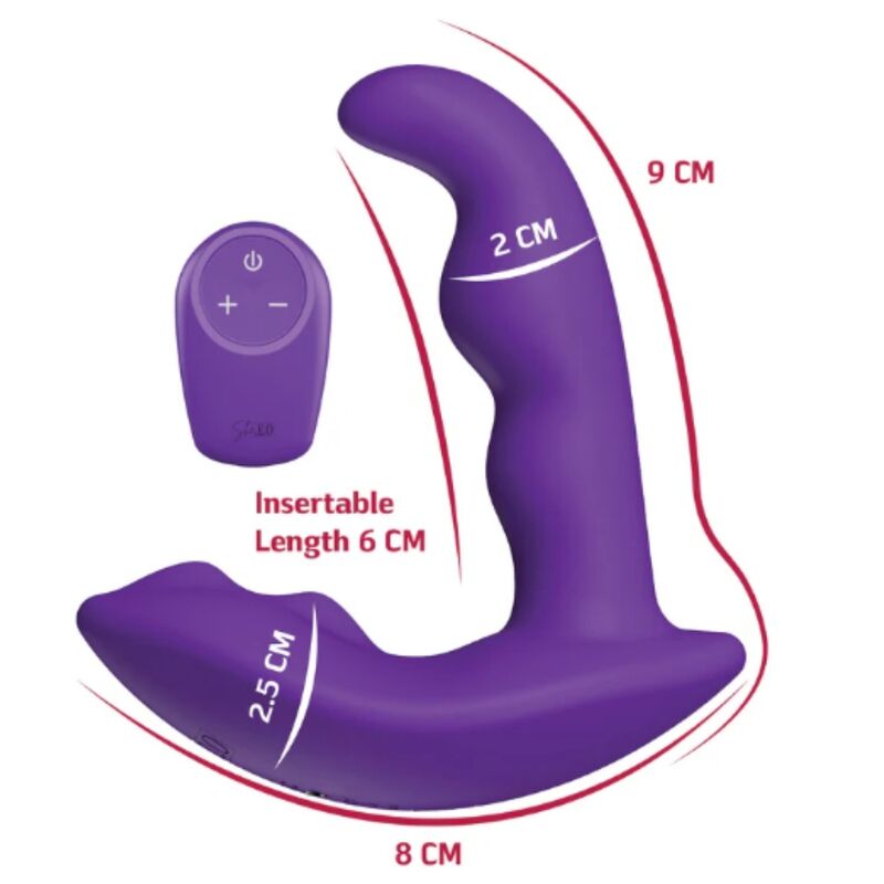 SHE.E.O - ROTATING VIBRATING ANAL STIMULATOR WITH REMOTE CONTROL PURPLE