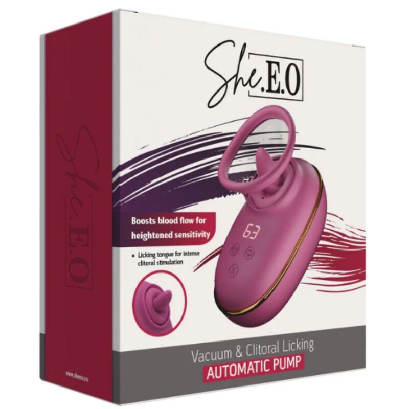 SHE.E.O - AUTOMATIC CLITORAL STIMULATION PUMP WITH LICKING EFFECT (PURPLE)