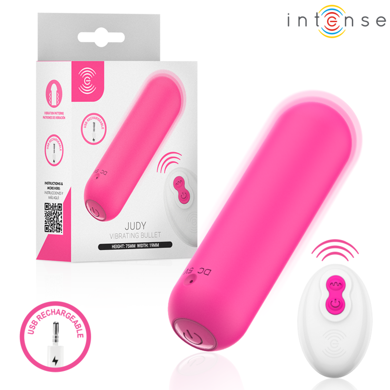 INTENSE - JUDY VIBRANT RECHARGEABLE WITH REMOTE CONTROL PINK