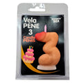 DIABLO PICANTE - FLESH-COLORED PENIS CANDLE IN THE SHAPE OF THE NUMBER 3