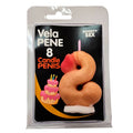 SPICY DEVIL - FLESH-COLORED PENIS CANDLE IN THE SHAPE OF THE NUMBER 8