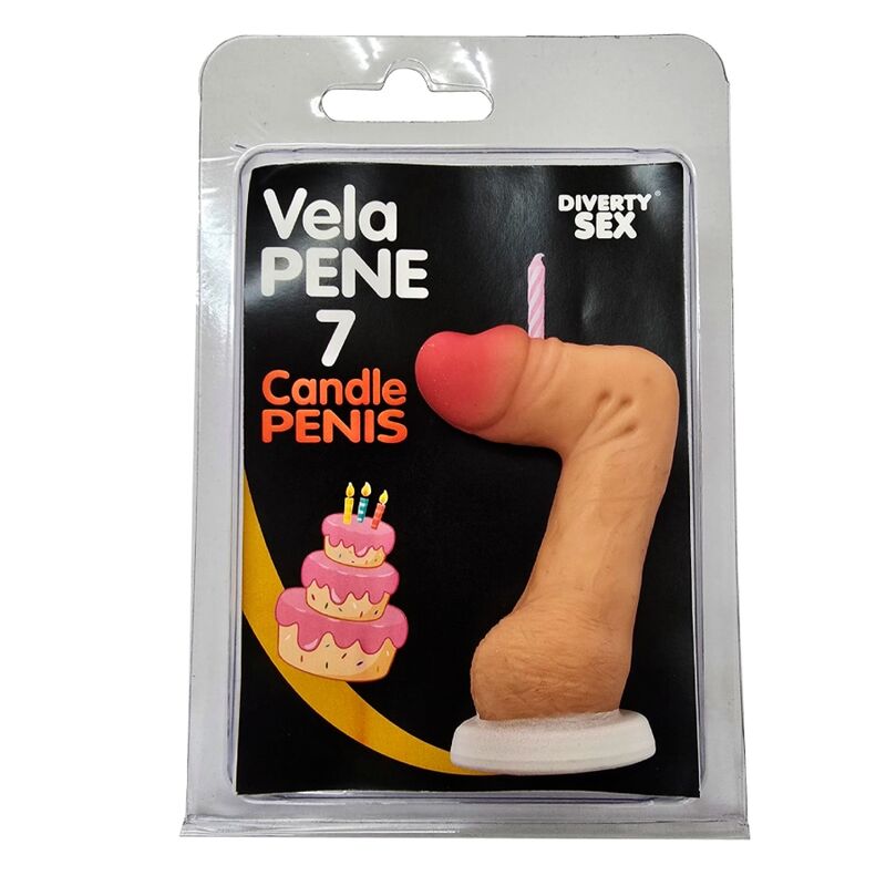 DIABLO PICANTE - FLESH-COLORED PENIS CANDLE IN THE SHAPE OF THE NUMBER 7