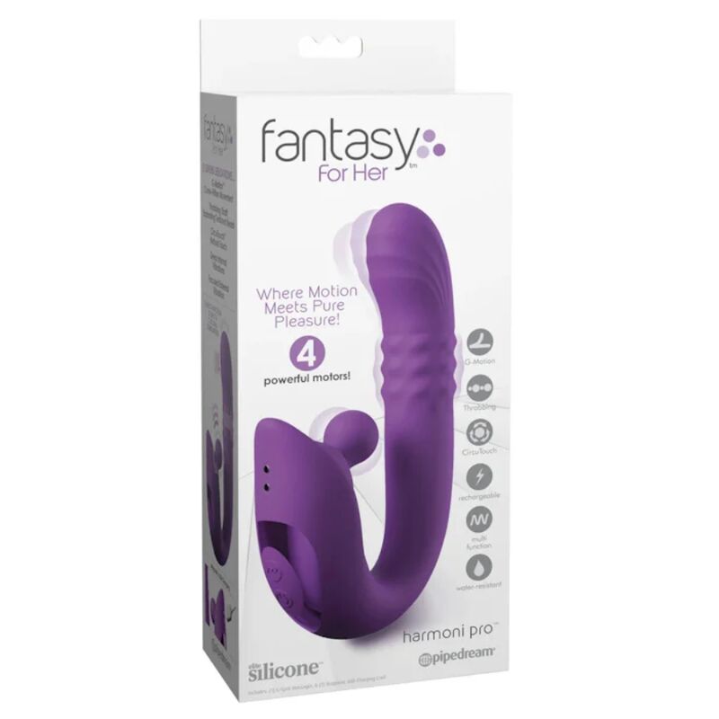 FANTASY FOR HER - HARMONI PRO PURPLE RABBIT VIBRATOR FOR G-SPOT AND CLITORAL STIMULATION