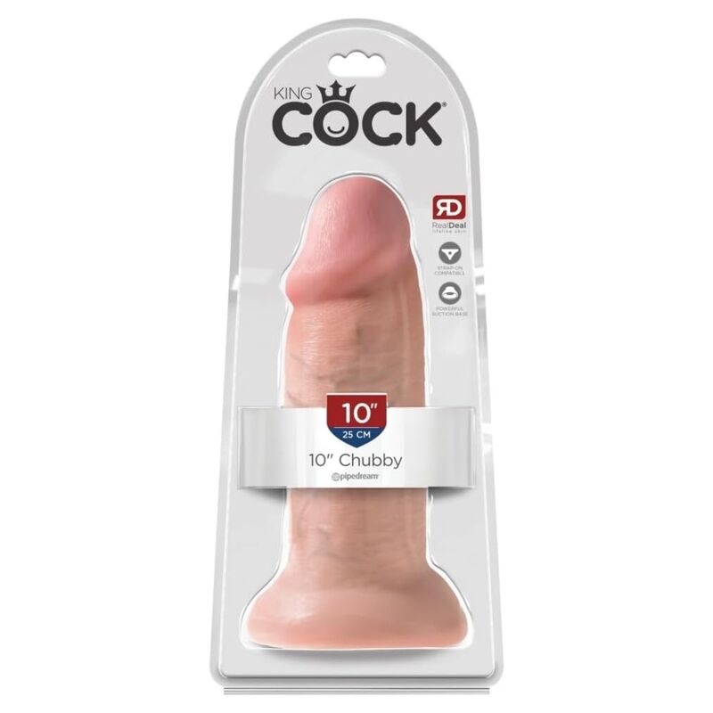 KING COCK - GODEMICHET RÉALISTE ET ROND AVEC VENTOUSE 25 CM COULEUR