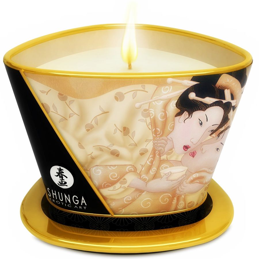 SHUNGA - MASSAGE CANDLE MINI CARESS BY CANDELIGHT VANILLA 170 ML