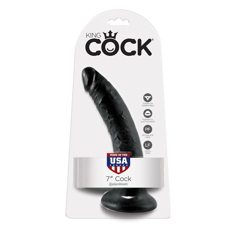 KING COCK - BLACK DILDO 17.8 CM