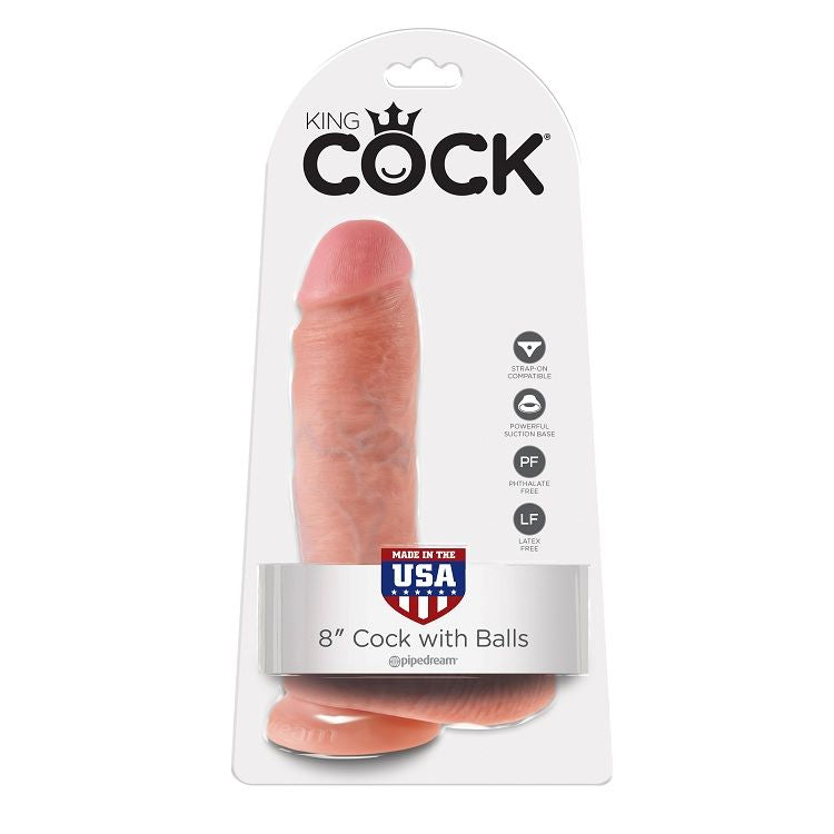 KING COCK - 8 INCH PENIS WITH BALLS 20.3 CM